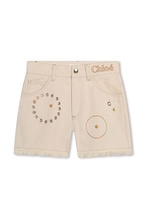 shorts in cotone avorio CHLOE' KIDS | C20090Z32